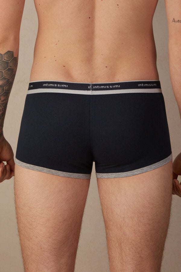 Intimssimi Natural Fresh Supima® Cotton Boxers with Logo Azules | PEXBR49068