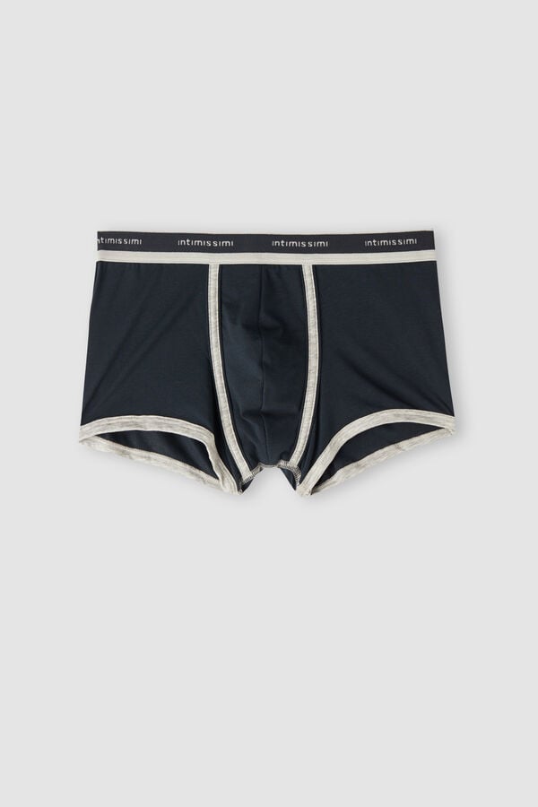 Intimssimi Natural Fresh Supima® Cotton Boxers with Logo Azules | PEXBR49068