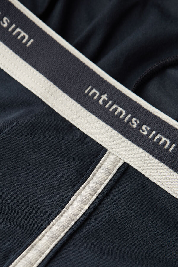 Intimssimi Natural Fresh Supima® Cotton Boxers with Logo Azules | PEXBR49068