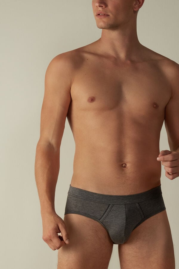 Intimssimi Natural Fresh Supima® Cotton Briefs Gris Oscuro | YPEVQ30751