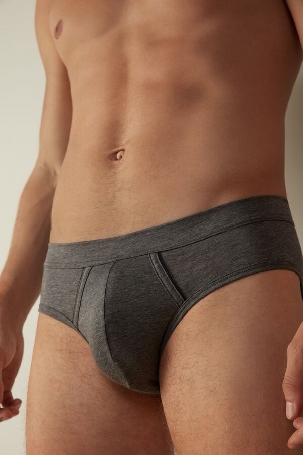 Intimssimi Natural Fresh Supima® Cotton Briefs Gris Oscuro | YPEVQ30751