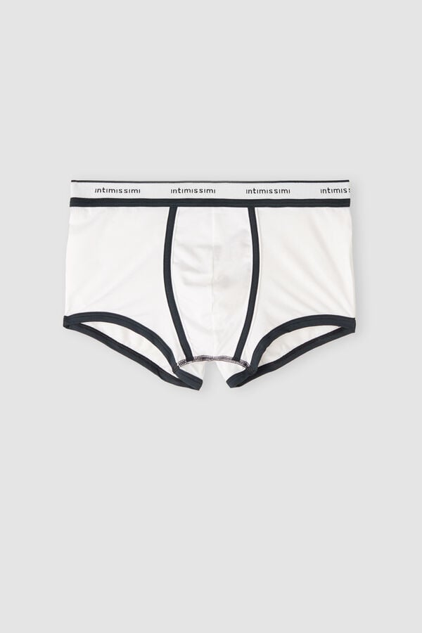 Intimssimi Natural Fresh Supima® Cotton Boxers with Logo Blancas | ZPENQ39380