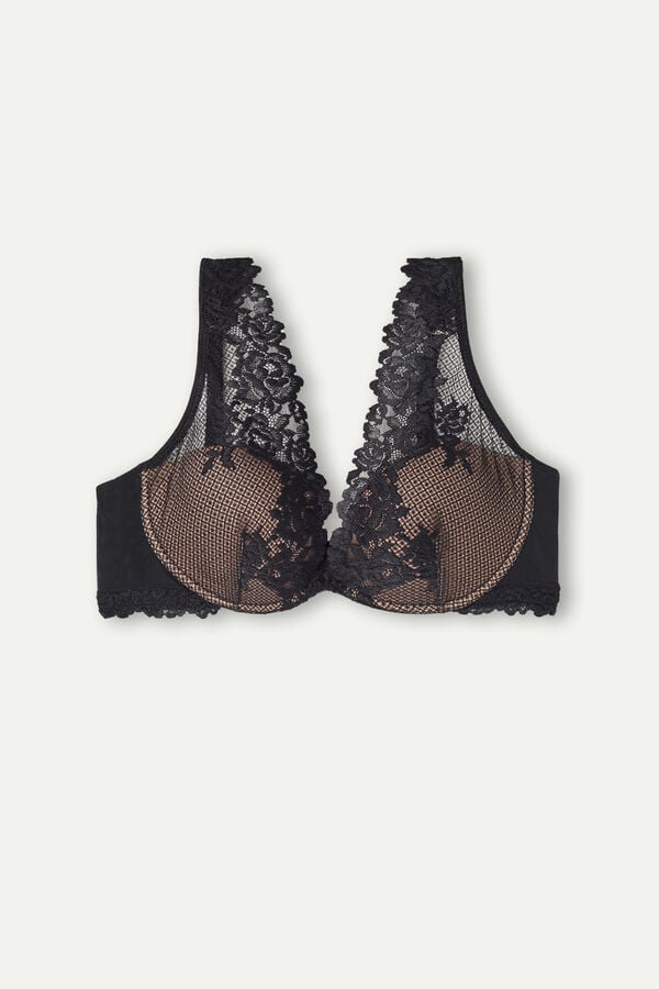 Intimssimi Pretty Flowers Elena Balconette Bra Negras | PPEQX59038