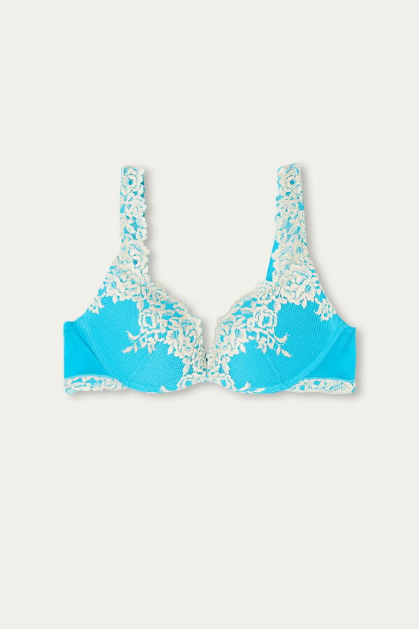 Intimssimi Pretty Flowers Gioia Super Push-up Bra Azules | PENZX85717