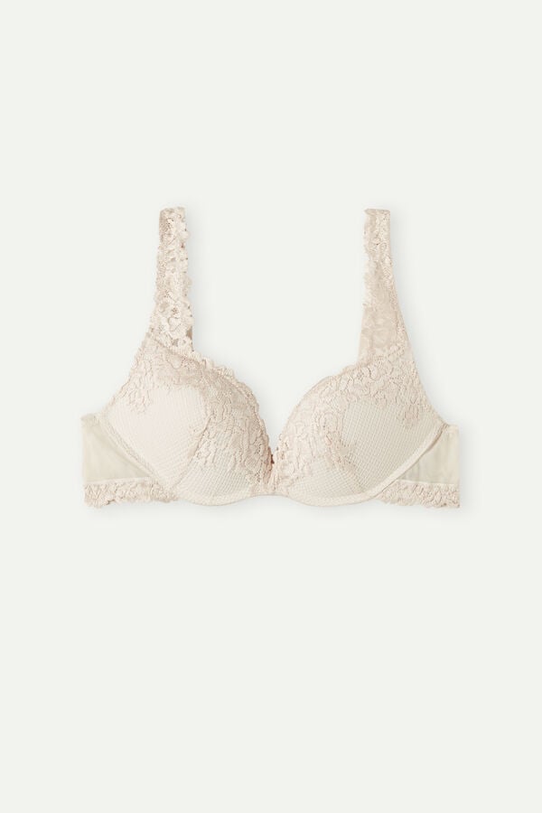 Intimssimi Pretty Flowers Gioia Super Push-up Bra Natural | PEXMI97005