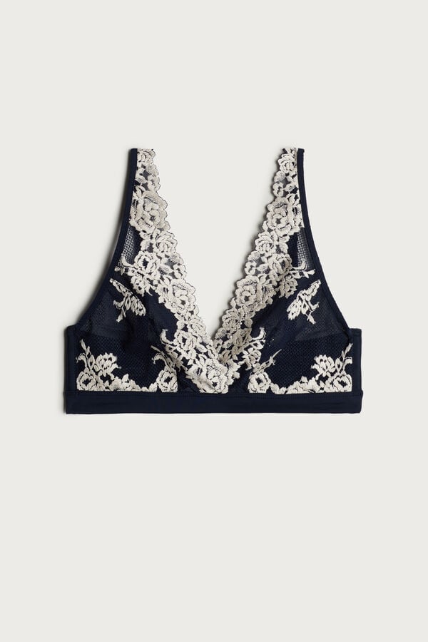 Intimssimi Pretty Flowers Lara Triangle Bra Azules | TPEPQ66499