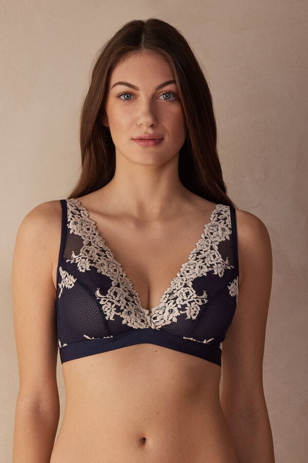 Intimssimi Pretty Flowers Lara Triangle Bra Azules | TPEPQ66499