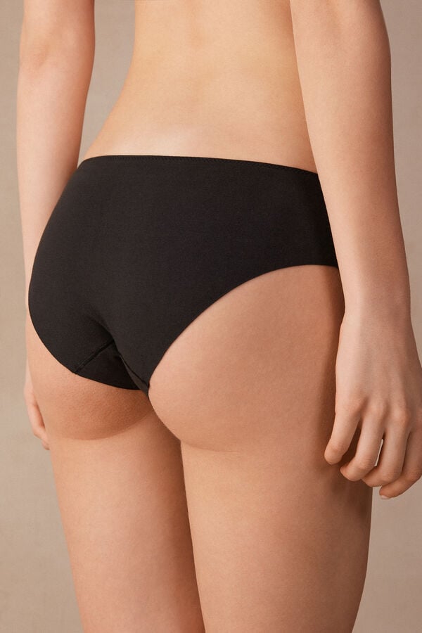 Intimssimi Pretty Flowers Seamless Cotton Panties Negras | GPEUC30376