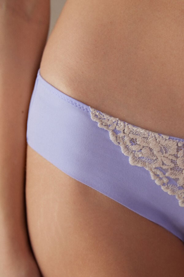 Intimssimi Pretty Flowers Seamless Cotton Panties Violet | PENZX54071