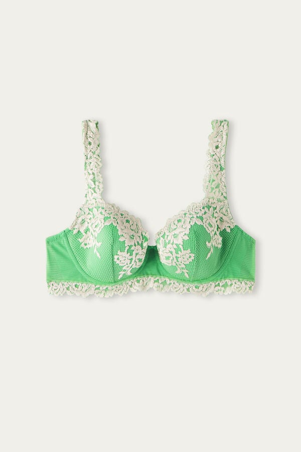 Intimssimi Pretty Flowers Sofia Balconette Bra Verde | APEWC16083