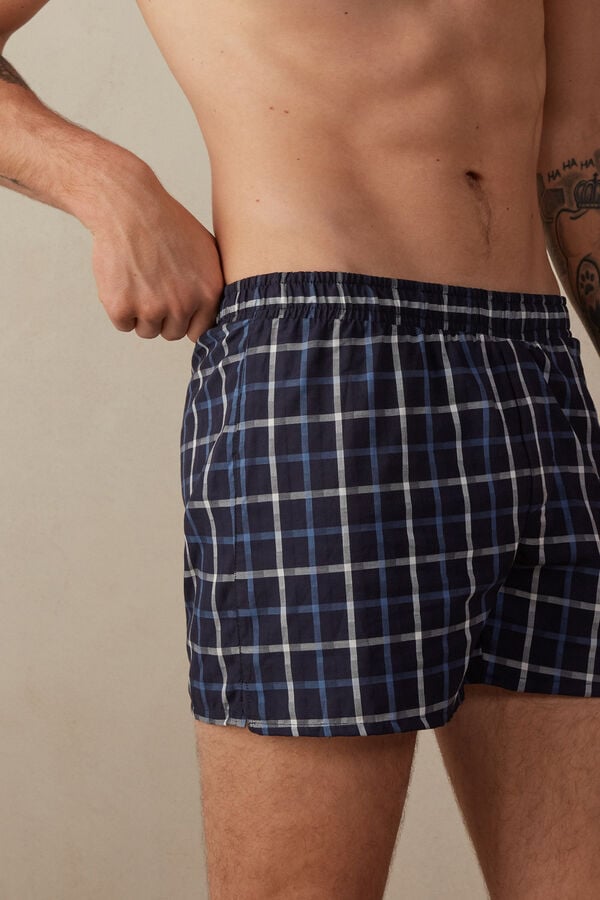 Intimssimi Print Detailed Boxers Azules | PENEJ92095