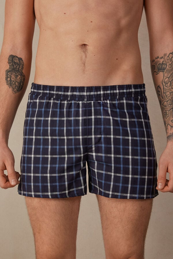 Intimssimi Print Detailed Boxers Azules | PENEJ92095