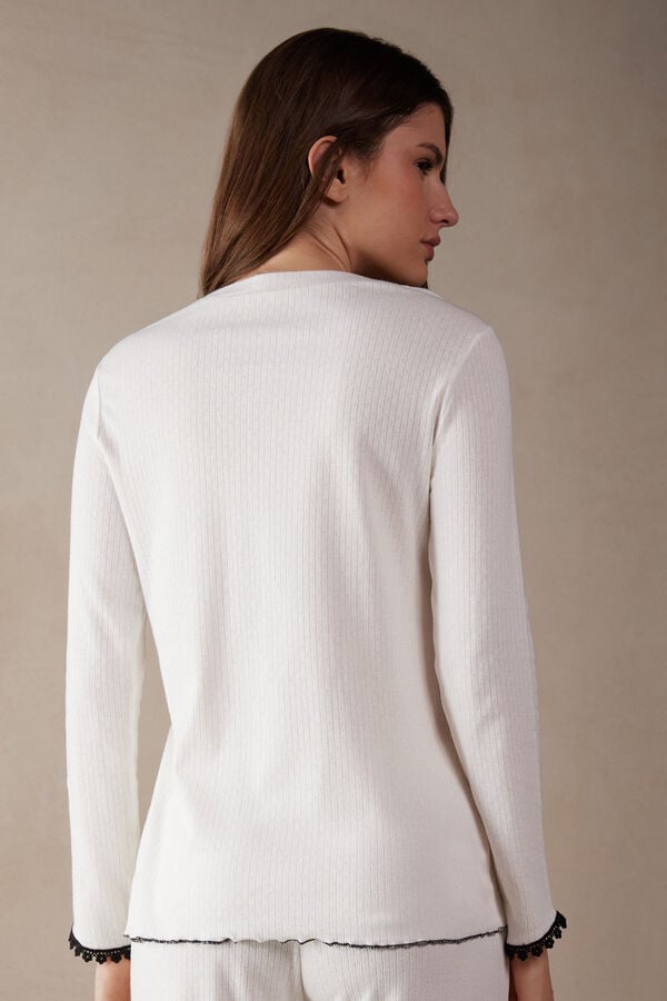 Intimssimi Pure Joy Long Sleeve Henley Top Blancas | TPEPQ46615