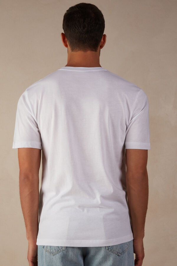 Intimssimi Regular Fit T-Shirt in Extrafine Supima® Cotton Blancas | PPEQX21542