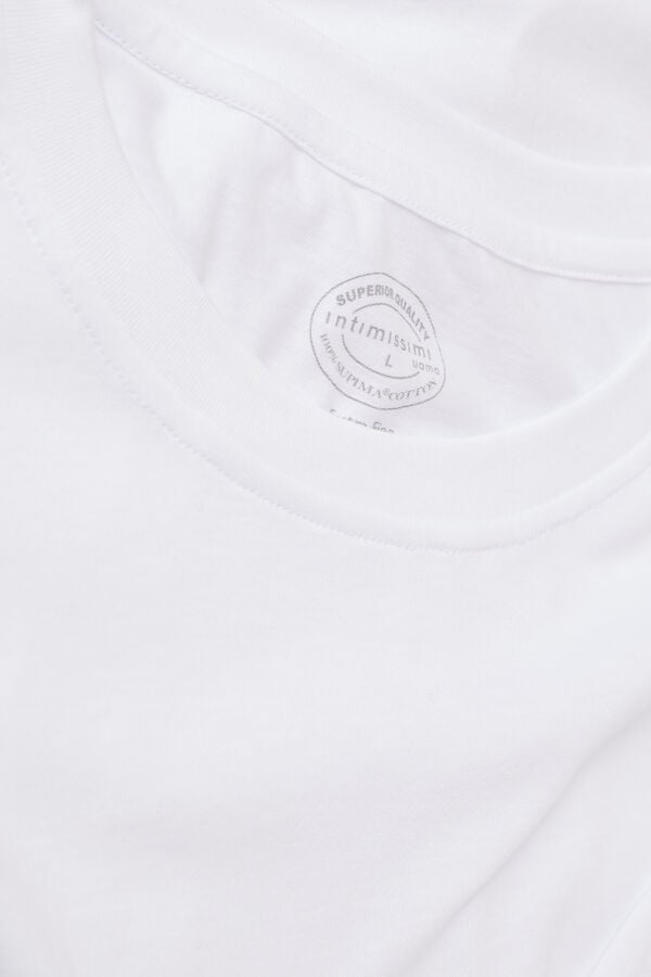 Intimssimi Regular Fit T-Shirt in Extrafine Supima® Cotton Blancas | PPEQX21542