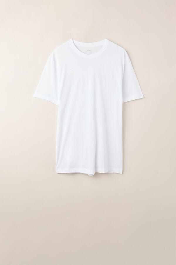 Intimssimi Regular Fit T-Shirt in Extrafine Supima® Cotton Blancas | SPENY23441