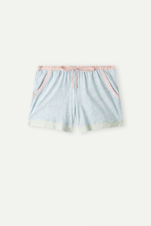 Intimssimi Romantic Cashmere Cotton Shorts Azules Claro | PEJKU62946