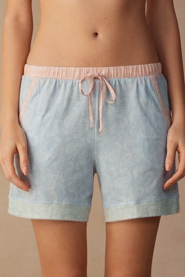 Intimssimi Romantic Cashmere Cotton Shorts Azules Claro | PEJKU62946