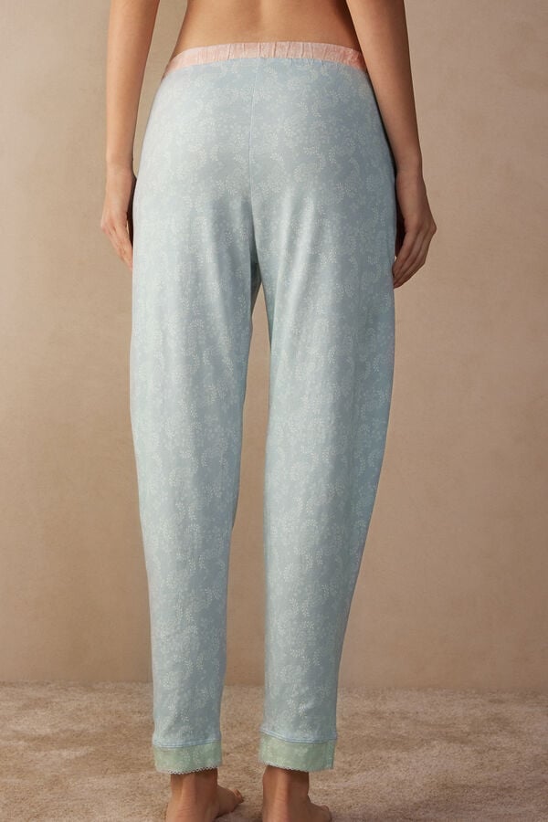 Intimssimi Romantic Cashmere Full Length Cotton Pants Azules Claro | BPESO56924