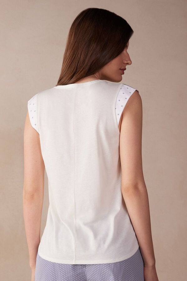 Intimssimi Santorini View Tank Top in Supima® Ultrafresh Cotton Blancas | PEJKU35304