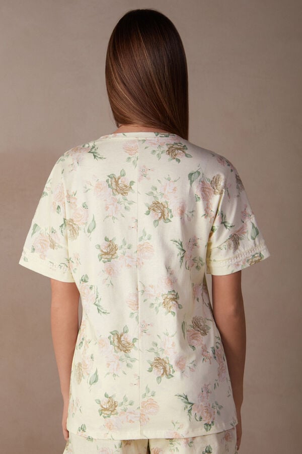 Intimssimi Scent of Roses Short Sleeve Cotton T-shirt Print | ZPEMJ32899