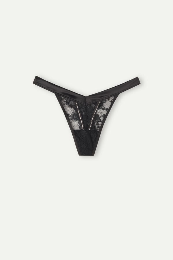 Intimssimi Shine High Like Stars ‘80s Estilo Thong Negras | LPESX43273