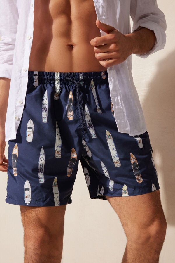 Intimssimi Ship Print Swim Trunks Azules | PEDFL79564