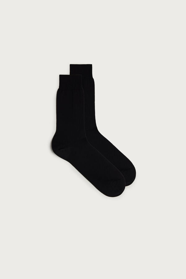 Intimssimi Short Sateen Egyptian Cotton Socks Negras | PEJVR89646