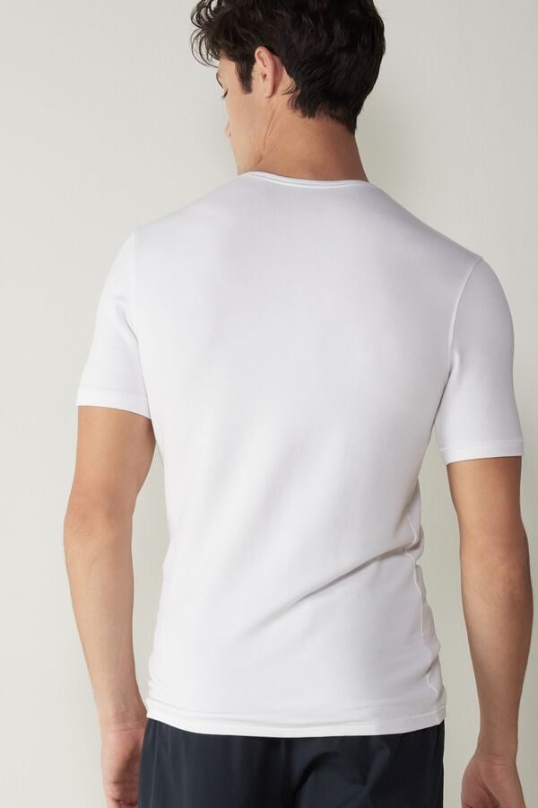 Intimssimi Short-Sleeve Modal-Cashmere Top Blancas | LPESX31702