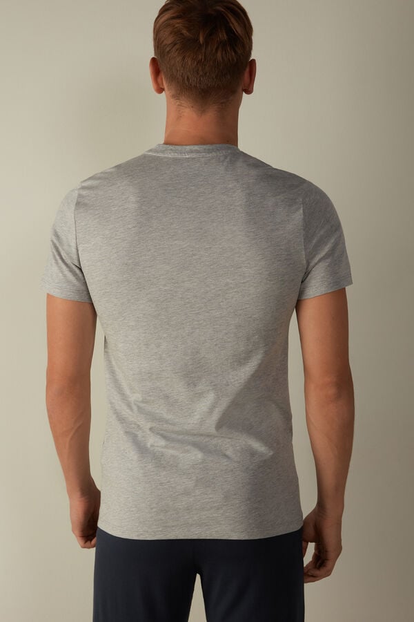 Intimssimi Short-Sleeved Supima® Cotton Shirt Gris | PEJZR47487