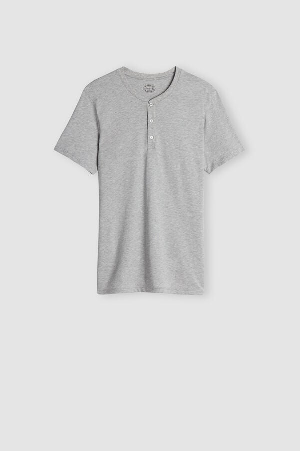 Intimssimi Short-Sleeved Supima® Cotton Shirt Gris | TPEPQ84678