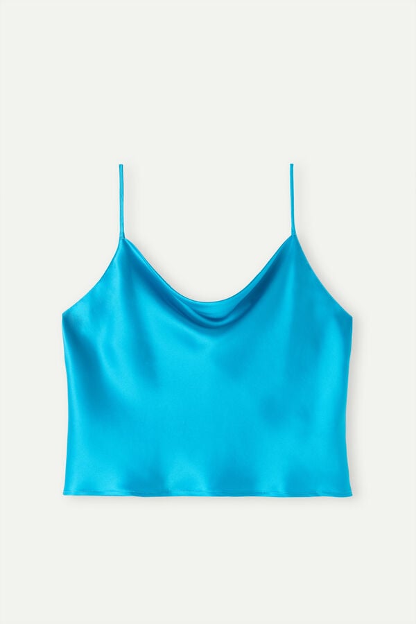 Intimssimi Silk Crop Camisole Azules | XPEGW64425