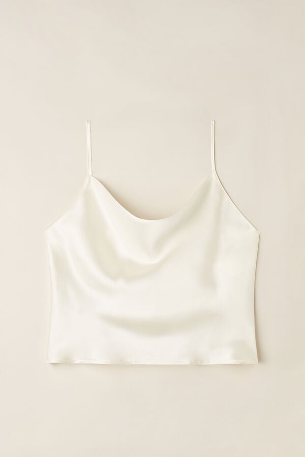 Intimssimi Silk Crop Camisole Blancas | PEDYB36317