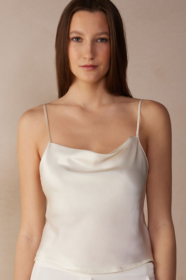 Intimssimi Silk Crop Camisole Blancas | PEDYB36317