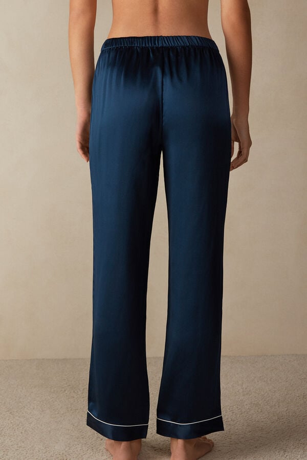 Intimssimi Silk Satin Pajama Pants Azules | PEICD36148