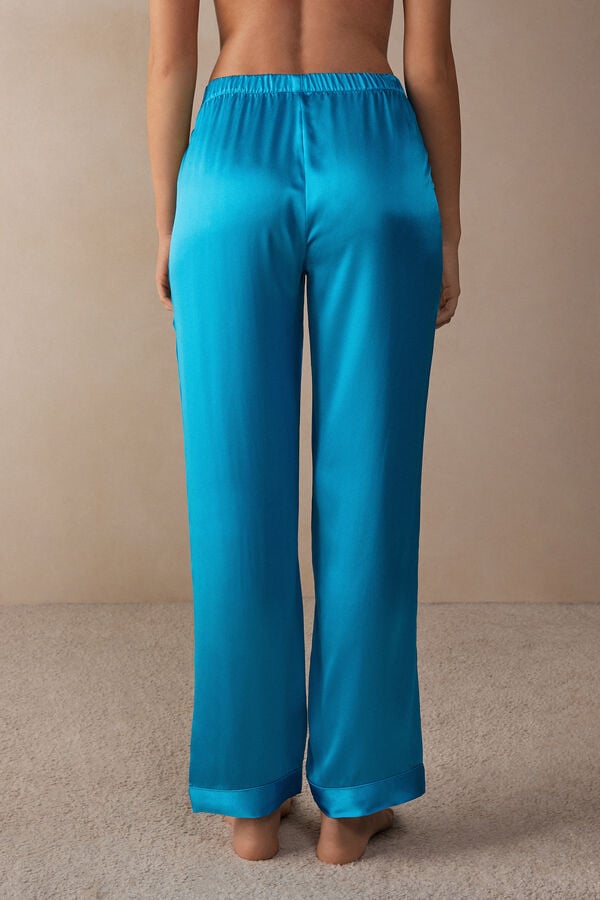 Intimssimi Silk Satin Pajama Pants Azules | PEIIZ81043