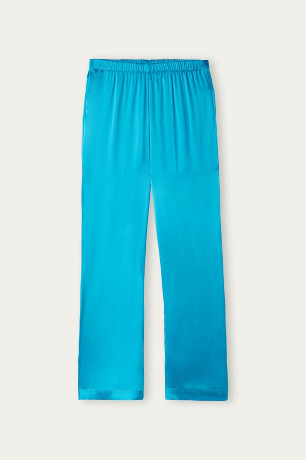 Intimssimi Silk Satin Pajama Pants Azules | PEIIZ81043