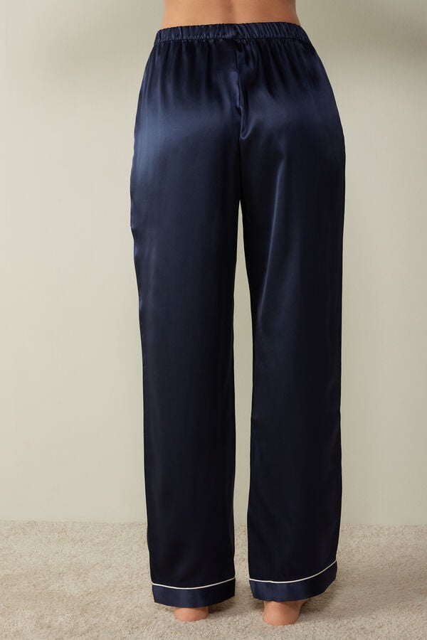 Intimssimi Silk Satin Pajama Pants Azules | PEJKU99322