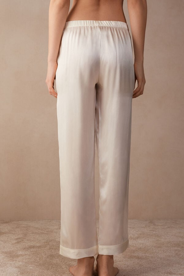 Intimssimi Silk Satin Pajama Pants Blancas | EPEHC84100