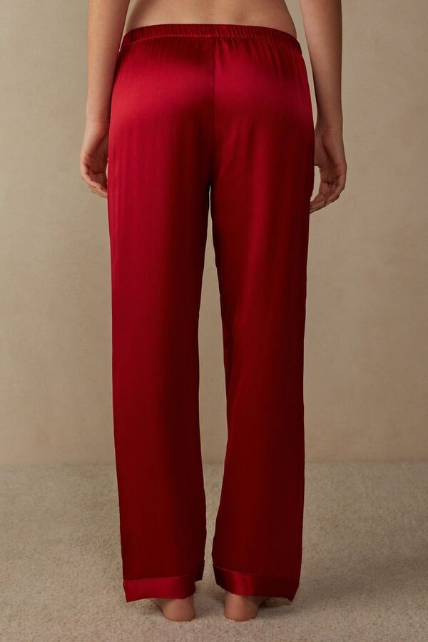 Intimssimi Silk Satin Pajama Pants Rojas | PENEJ82917