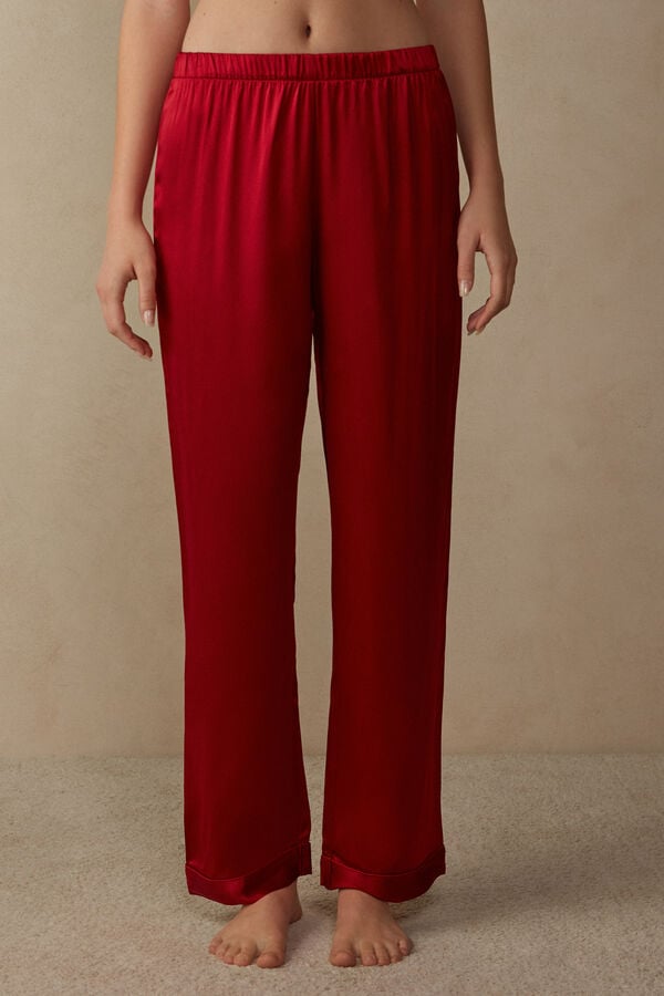 Intimssimi Silk Satin Pajama Pants Rojas | PENEJ82917