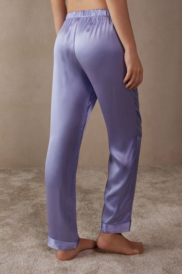 Intimssimi Silk Satin Pajama Pants Violet | LPESX69753