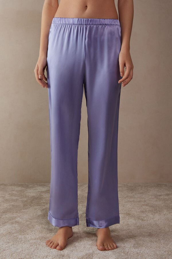 Intimssimi Silk Satin Pajama Pants Violet | LPESX69753