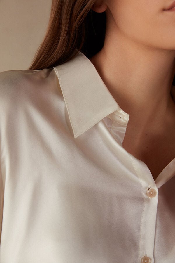 Intimssimi Silk Shirt Blancas | LPETR15583