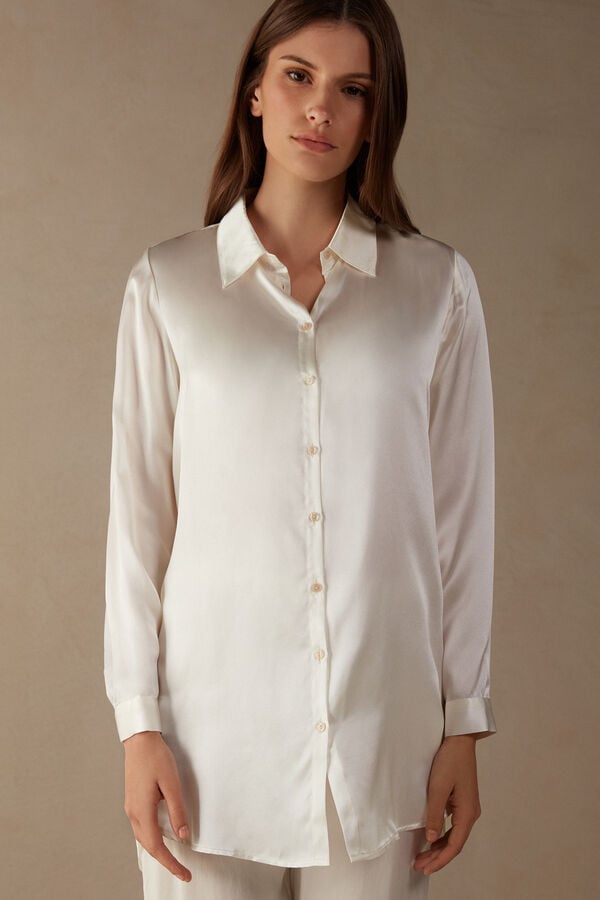 Intimssimi Silk Shirt Blancas | LPETR15583