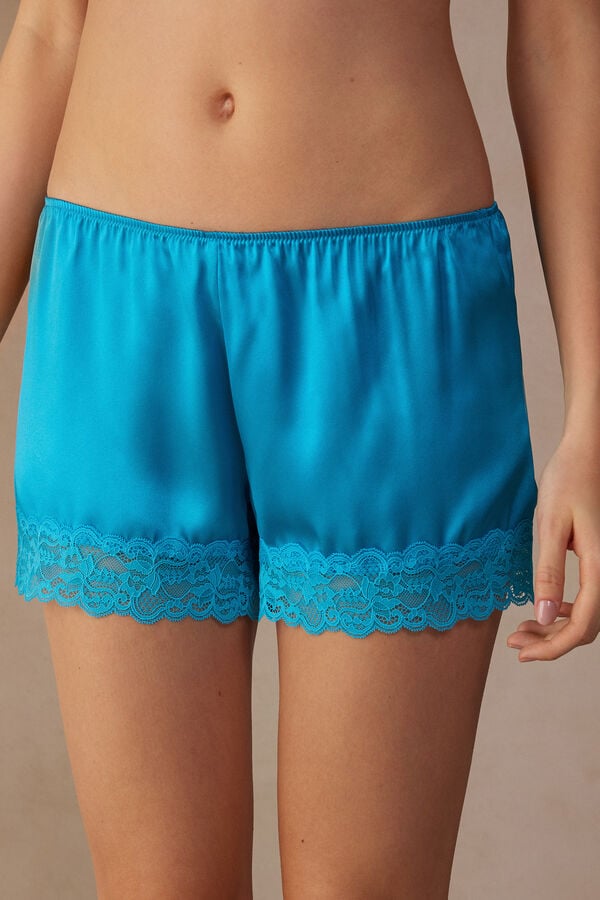 Intimssimi Silk Shorts Azules | QPEUV80310