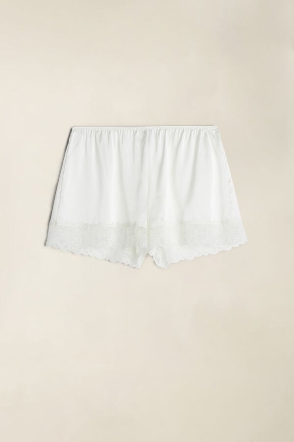 Intimssimi Silk Shorts Blancas | PEJZR50420