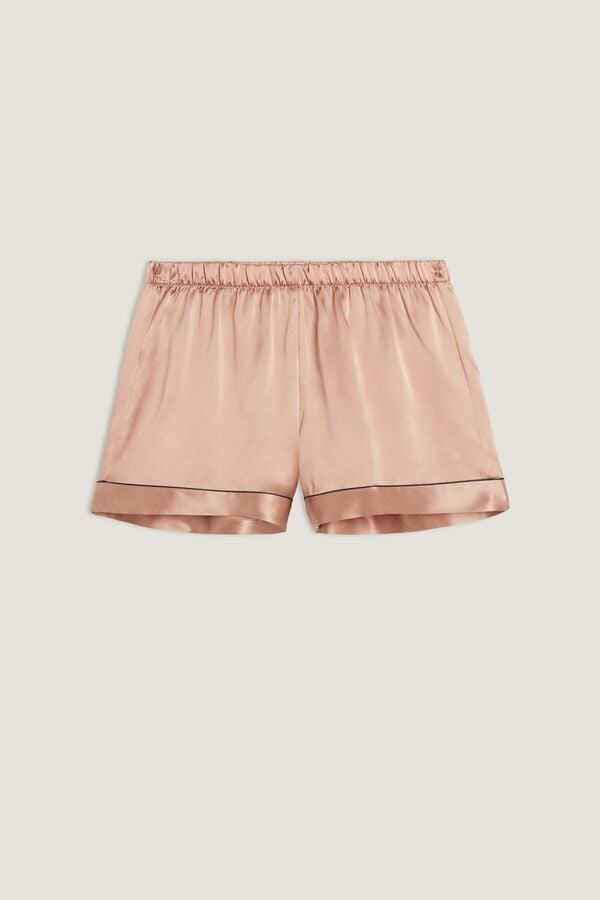 Intimssimi Silk Shorts with Contrast Trim Natural | PPEER17523