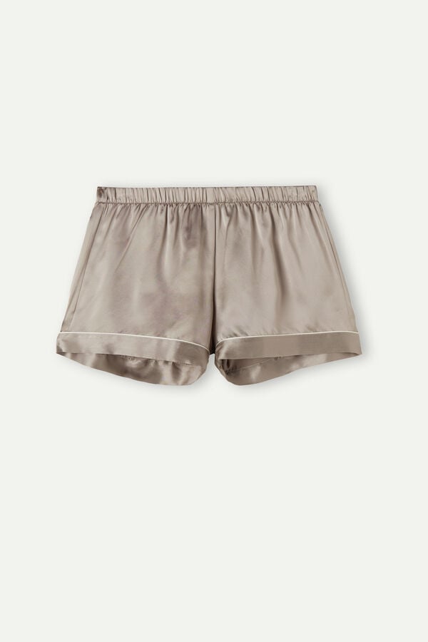 Intimssimi Silk Shorts with Contrast Trim Natural | XPEGW49659