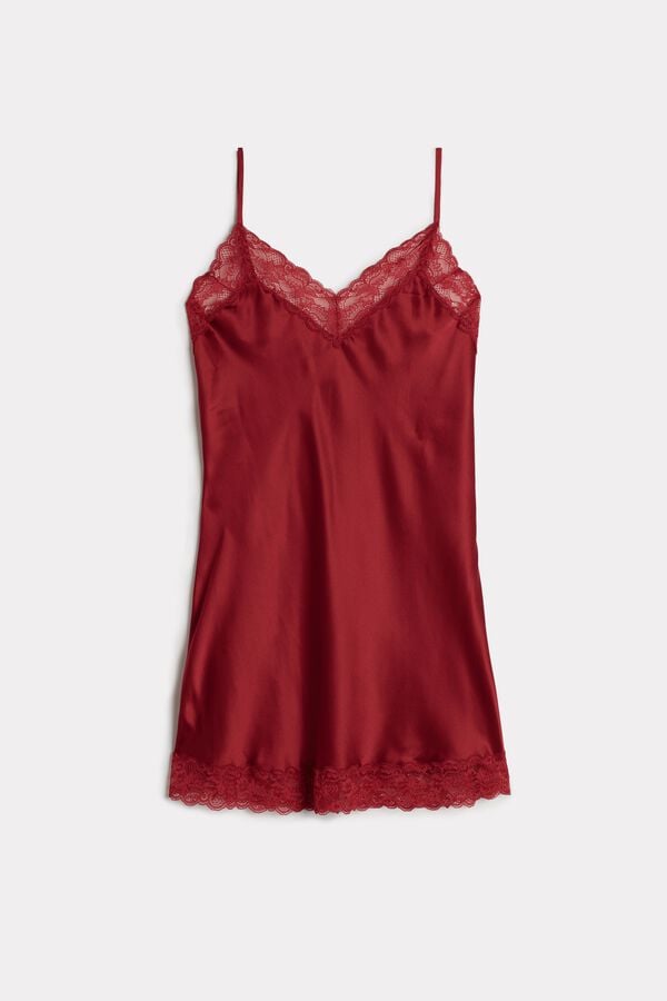 Intimssimi Silk Slip with Lace Insert Detail Rojas | APEWC30394